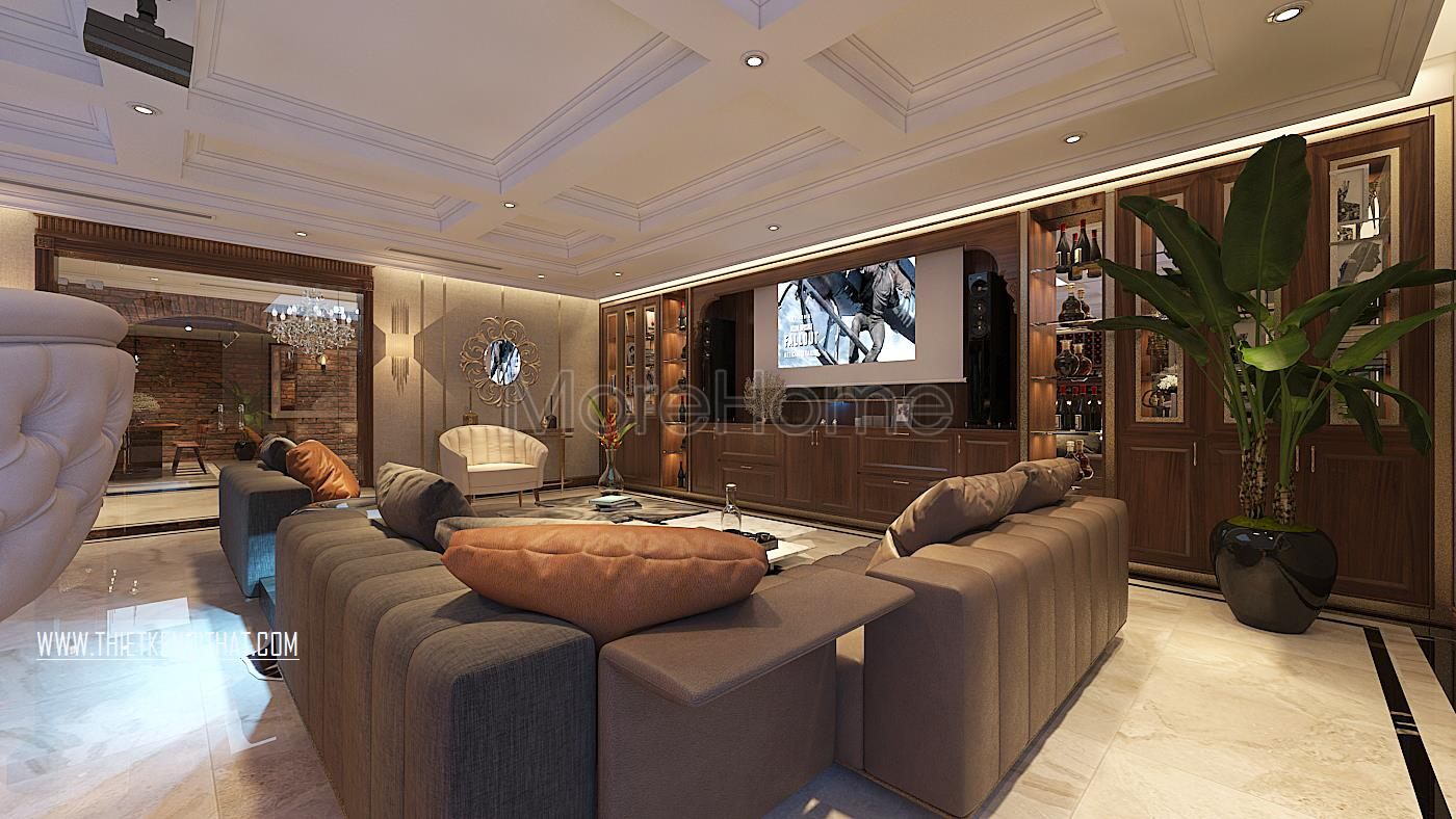 Thiết kế nội thất phòng khách biệt thự Vinhomes GreenBay HL30 